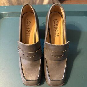 Journee Collection Gray Platform Penny Loafters.  Size 7.5. Never worn.